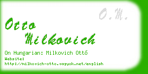 otto milkovich business card